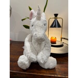 Jellycat Bartholomew bashful Unicorn Plush Toy White Pink  Horn Floppy Soft